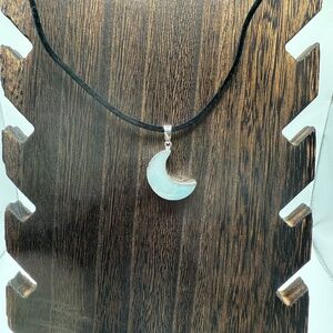 Crescent Fluorite Stone Necklace – Clear Mental Clutter & Enhance Focus- New